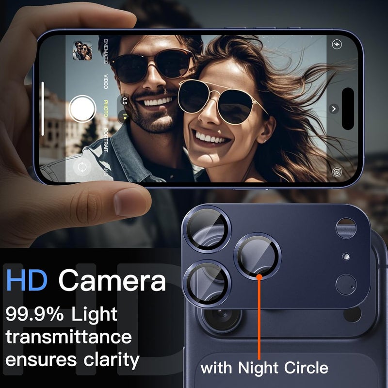 TWEGGON Camera Lens Protector for iPhone 17 Pro Max, Full Coverage Camera Lens Protection Compatible with Apple iPhone 17 Pro Max Blue - Image 3